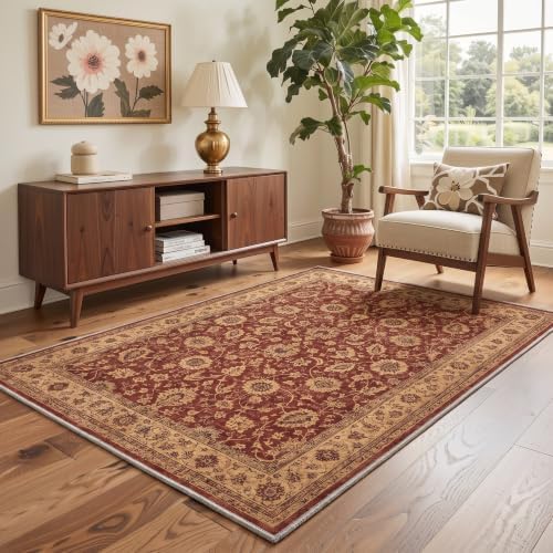 Bavni 2X5 Washable Hallway Runner Rug, Boho OrientalFloral Non Slip - Image 5