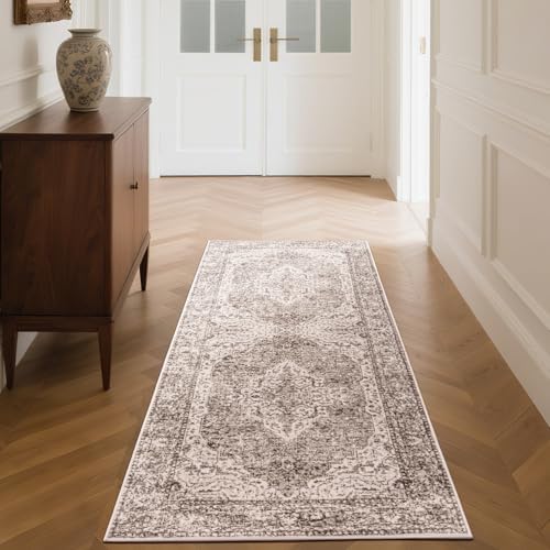 Lofus 2x6 Runner Rug for Hallways, Washable Kitchen Rugs, Non-Slip Rugs for Entryway and Bedroom, Vintage Boho Carpet, Soft Low Pile Long Runner Area Rug, Vintage Beige Brown - Image 3