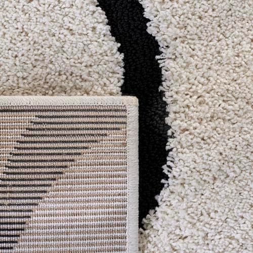 SAFAVIEH Florida Shag Runner Rug 2'3"x13', Soft Ivory & Black SG471-1290 - Image 6