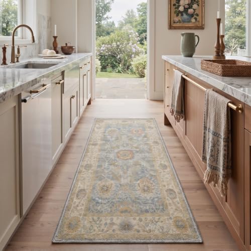 Bavni 8X10 Living Room Area Rug, Boho Vintage Floral Washable Non Slip - Image 5
