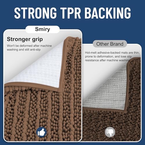 Smiry Bathroom Toilet Rugs U Shaped 24X20, Chenille Bath mats for Toilet - Image 3