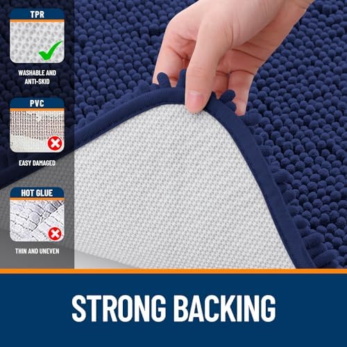 OLANLY Bathroom Runner Rugs 47x17, Extra Soft Absorbent Chenille Bath Rugs - Image 6