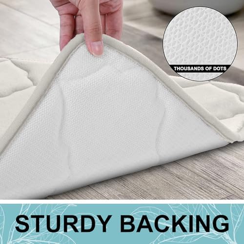 OLANLY Memory Foam Bath Mat Rug 30x20, Ultra Soft Bathroom Rugs, Cream - Image 4