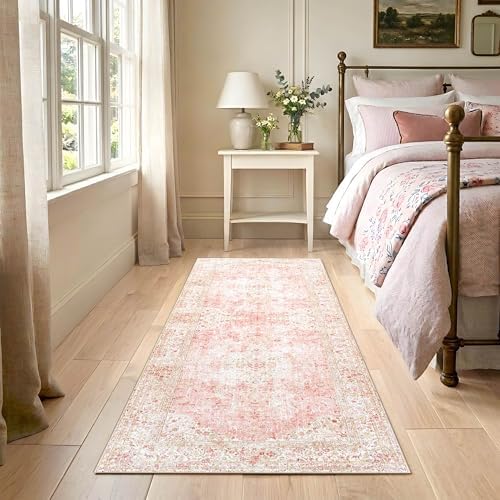 Washable Hallway Runner Rug 2x6 Non Slip Pink Rugs for Kitchen - Image 4