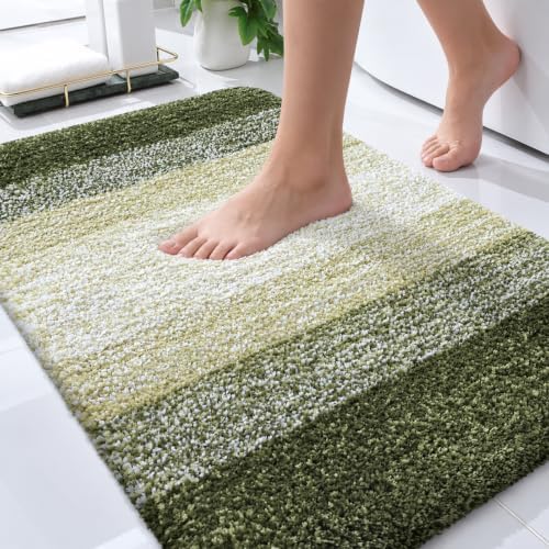 OLANLY Small Bathroom Rugs 24x16, Extra Soft Absorbent Microfiber Bath Rugs by OLANLY