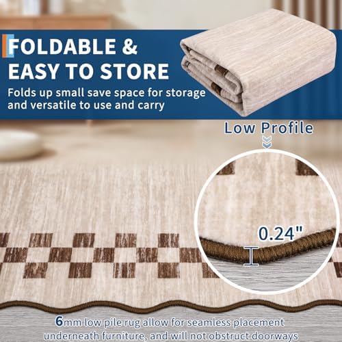 GarveeHome 10x13 Area Rug Non Slip Large Living Room Scalloped Rug - Image 4