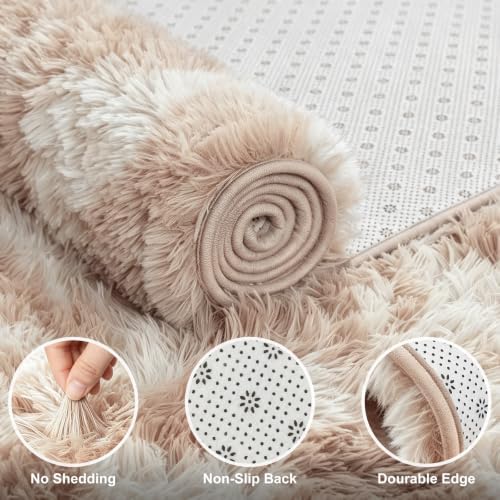 9X12 Large Area Rugs for Living Room Bedroom,Big Shag Rug for Bedroom Dorm,Soft Fluffy Indoor Carpet Plush Rugs for Living Room Home Decor,Camel - Image 4