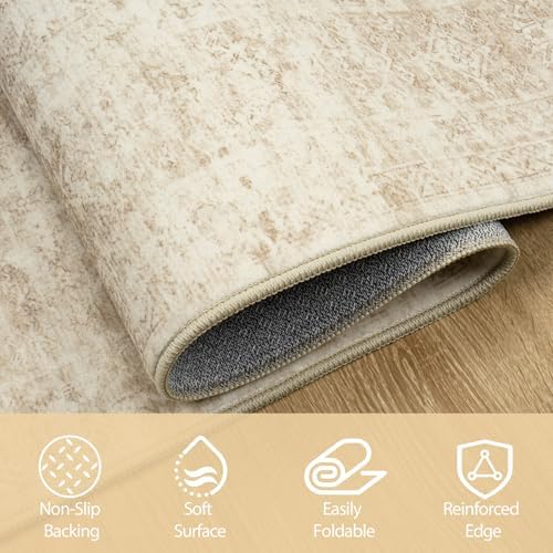 Aelenmu 9x12 Area Rugs for Living Room Washable Bedroom Dining Room Beige - Image 4