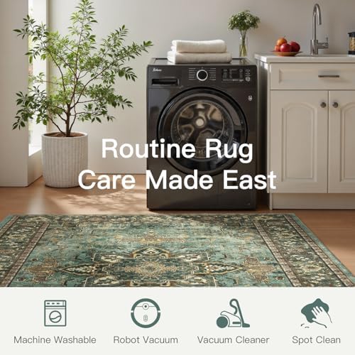 Lofus 9x12 Green Area Rugs for Bedroom Living Room, Vintage Boho Carpet - Image 5