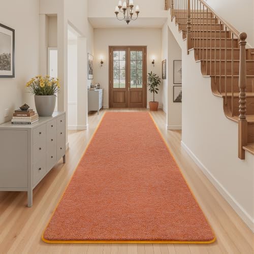 AROGAN 3x8 Runner Rug for Hallway, Long Runner Rugs Non Slip, Orange by AROGANAREARUG