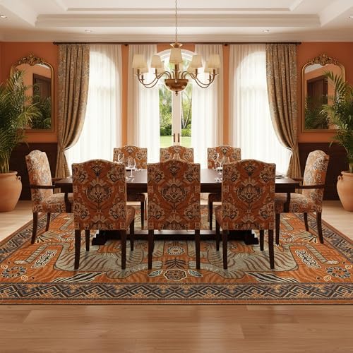 GarveeHome Large Tiger 9x12 Area Rugs Boho Washable Vintage Living Room Rug - Image 3