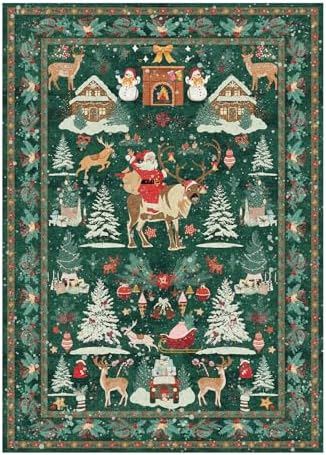 Rugxara Christmas Rug 5x7 Area Rugs for Living Room Bedroom, Green - Image 5
