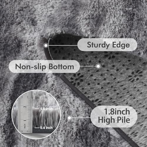 8x10 Ft Extra Large Shag Rugs for Living Room, Ultra Soft Fluffy Furry Area Rugs for Bedroom Indoor Floor, Aesthetic Carpet for Kids Home Decor (Grey) - Image 5