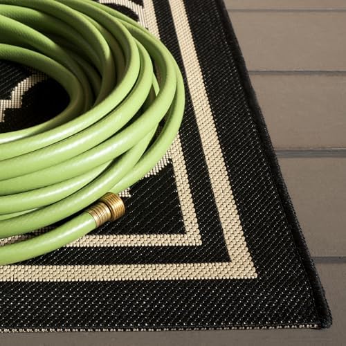 SAFAVIEH Washable Rug Outdoor Courtyard Collection - 2'7" x 5', Black & Beige, Non-Shedding & Easy Cleaning, Ideal for Patio, Backyard, Mudroom (CY6918-226) - Image 5