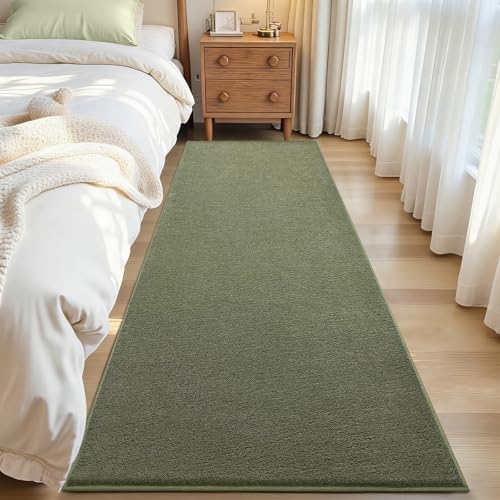 ISEAU 2x6 Soft Runner Rug for Hallway, Washable and Non-Slip,Green by ISEAU