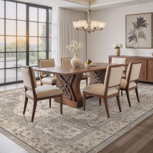EIEIHOUSE 10x14 Area Rug Washable Vintage Rugs for Living Room Brown/Multi - Image 5