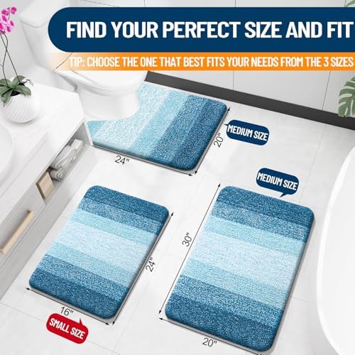 OLANLY Bathroom Runner Rug 40x24, Extra Soft Absorbent Microfiber Bath Rugs - Image 2