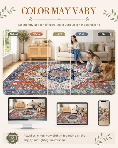 OLANLY 5x7 Washable Area Rugs, Soft Non Slip Carpet for Bedroom Living Room - Image 2