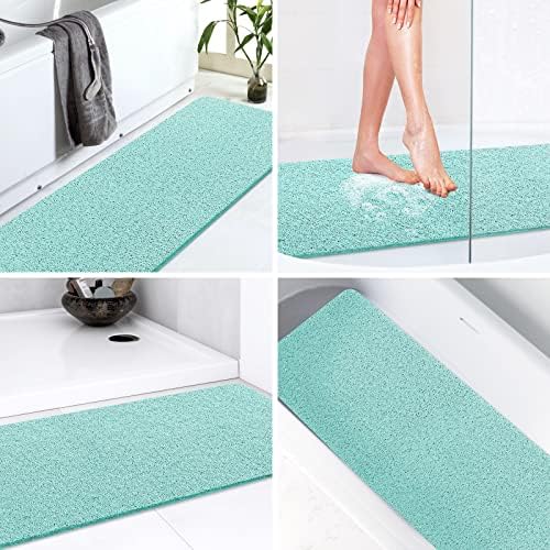 LuxStep Shower Mat Bathtub Mat,40x16 inch, Non-Slip Bath Mat with Drain, Quick Drying PVC Loofah Bathmat for Tub,Shower,Bathroom,Green - Image 7