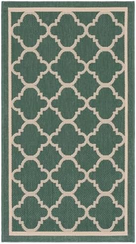 SAFAVIEH Washable Rug Outdoor Courtyard Collection - 2'3" x 5', Dark Green & Beige, Non-Shedding & Easy Cleaning, Ideal for Patio, Front Door, Entryway, Mudroom, Doormat (CY6918-322) - Image 2