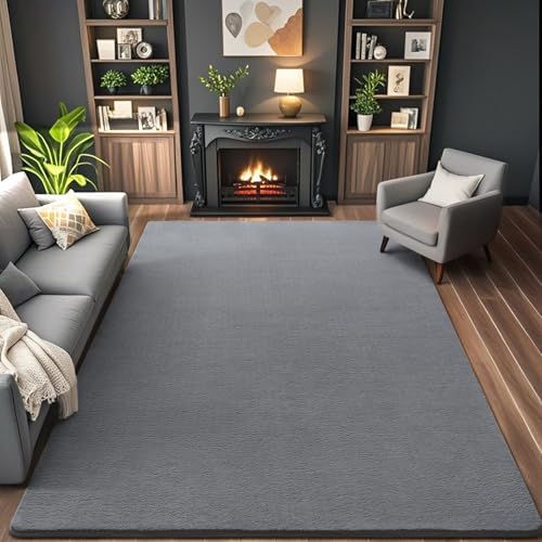 AROGAN 4x6 Area Rugs for Living Room Non Slip Dorm Bedroom Rug, Grey - Image 2