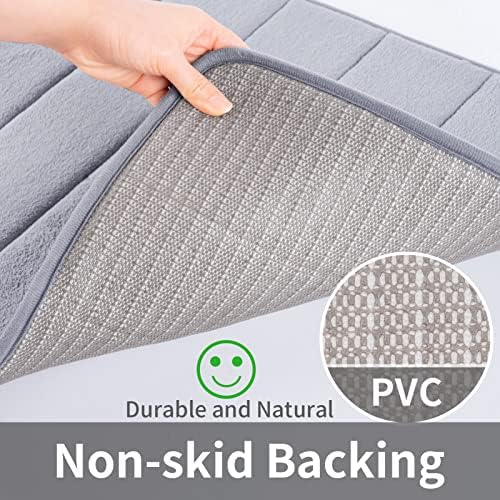 ROSMARUS Memory Foam Bath Mat, 20''x32'', Grey - Image 5