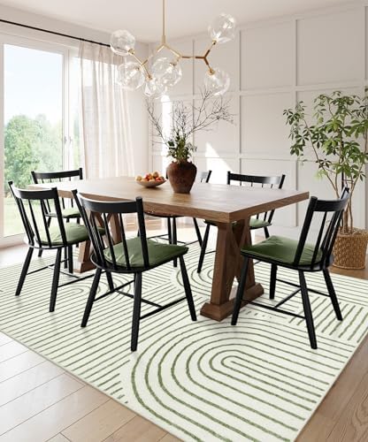 Lahome Abstract 10x14 Area Rugs for Living Room, Green Soft Washable Rugs - Image 5