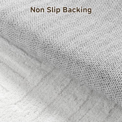 Pauwer 4ft Area Rugs for Living Room, Modern Non Slip Washable Rug, White - Image 4