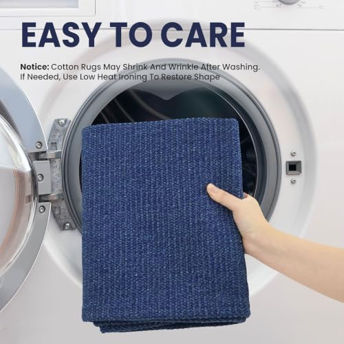 EARTHALL Washable Runner Rug, Non Slip Hall Runner, 2x6 Ft, Heathered Blue - Image 4
