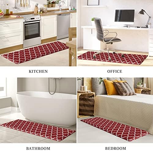 WISELIFE Kitchen Runner Rugs Anti-Fatigue mats, 17.3"x 60", 4/5 Inch, Red - Image 7