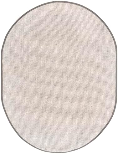 SAFAVIEH Natural Fiber Oval Rug 6x8 Textured, Marble & Khaki NF143E - Image 3