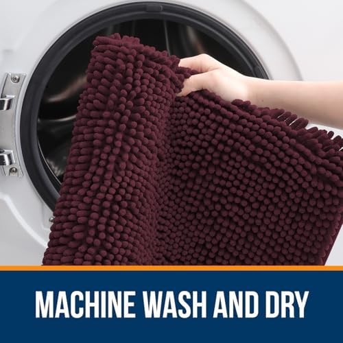 OLANLY Bathroom Rugs 30x20, Extra Soft Absorbent Chenille Bath Rugs - Image 5