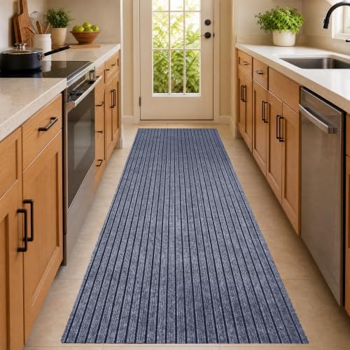 DAKKIONY Striped Runner Rug, Non-Slip Rubber Backing, Gray, 3 x 15 Ft - Image 7