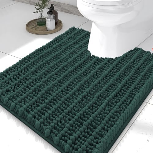 Smiry Bathroom Toilet Rugs U Shaped 24X20, Chenille Bath mats for Toilet by Smiry