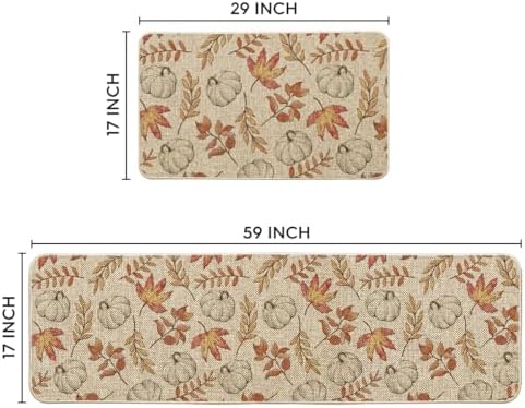 Artoid Mode Pumpkins Fall Kitchen Mats Set of 2-17x29+17x59 - Image 3