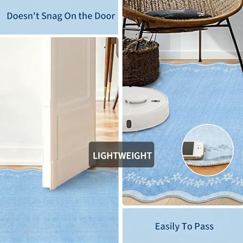 GarveeHome 2.5x8 Scalloped Washable Runner Rug Non Slip Hallway Kitchen Rug - Image 5