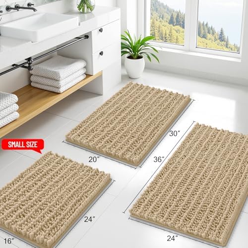 Smiry Bathroom Rugs 40X32, Extra Soft Rubber Backing Chenille Bath Mats - Image 2