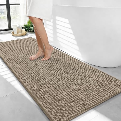 OLANLY Thick Chenille Bathroom Runner Rugs Mats 44x24, Warm Taupe by OLANLY