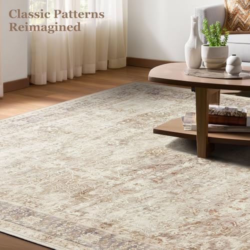 Beige 2x10 Rug Runners for Hallways Non Slip, Long Kitchen Runner Rugs Non Skid Washable, Vintage Farmhouse Neutral Low Pile Thine Carpet Runners for Entryway Corridor Mudroom Foyer - Image 6