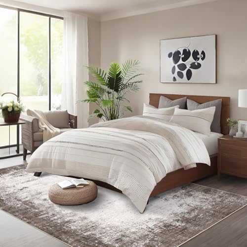 GarveeHome 3x5 Entryway Rug Washable Modern Abstract Small Brown by GarveeHome