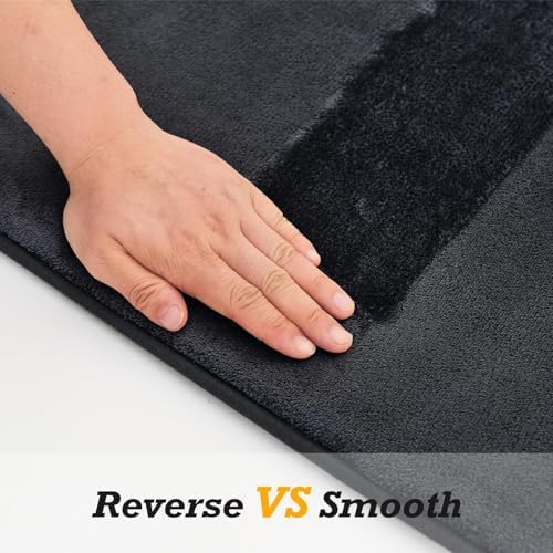 HUXMEYSON Bathroom Rugs Sets 3 Piece, Non-Slip & Quick Dry Bath Mat Set, Ultra Soft Velvet Bath Rugs for Bathroom, Toilet and Shower Floor, Dark Grey - Image 3