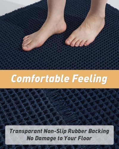 Upgraded Waffle Bath Mat Runner Absorbent Non Slip Bathroom Mat, 2' x 6' - Image 3