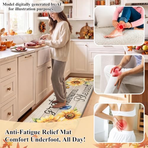 HEBE Fall Kitchen Rugs Set of 2, Anti Fatigue Kitchen Mats for Floor - Image 4