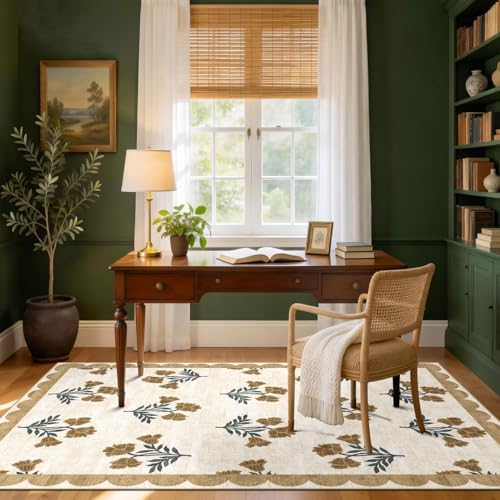 4x6 Area Rug for Bedroom - Soft Washable Boho Beige Living Room Rug - Image 5