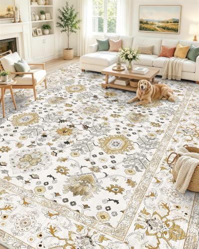 OLANLY 9x12 Washable Area Rug, Soft Non Slip Carpet for Bedroom Living Room by OLANLY