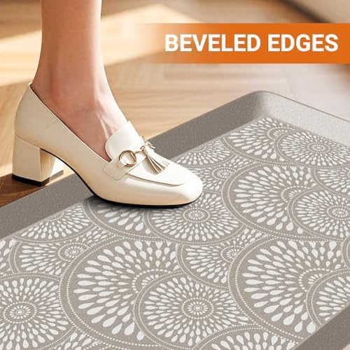 Mattitude 4/5 Inch Kitchen Mat, 17.3x39in Heavy Duty Ergonomic Comfort Foam Standing Desk Mat, Waterproof Non-Slip Standing Mats and Rugs for Kitchen, Office, Khaki - Image 6