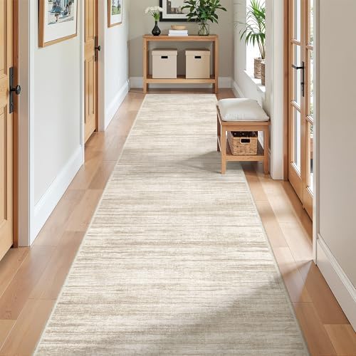2x12 Runner Rug Non Slip,Washable Hallway Runner Rug,Brown - Image 3