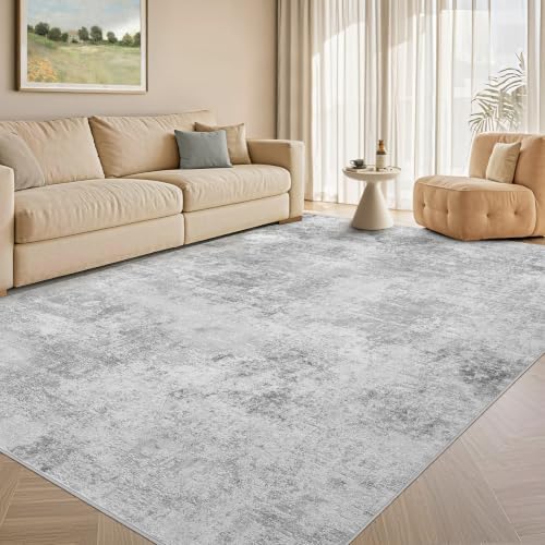 Tortania Area Rug Living Room Rugs - 5x8 Washable Large Soft Neutral Boho Moroccan Bohemian Farmhouse Rug Indoor Floor Carpet for Bedroom Under Dining Table Home Office Decor - Ivory Grey by Tortania