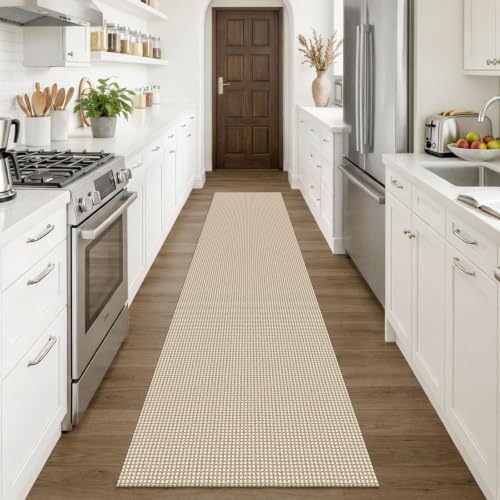 KOZYFLY Runners Rugs for Hallway 2x10, Washable Runner Rug, Woven Non Slip Kitchen Runner, Braided Entryway Rug, Floor Carpet for Entry, Aisle, Hall, Oatmeal Beige - Image 2