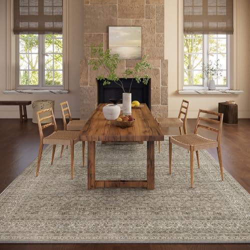 Washable Area Rugs for Living Room: 6x9 Bedroom Area Rug Boho Vintage Rugs Stain Resistant Non Slip Low Pile Soft Lightweight Carpet for Kitchen Dining Room Farmhouse Nursery Kids Room - Image 6